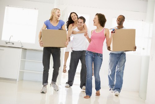 Boxes and furniture being prepared for a transparent storage quote